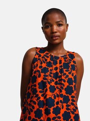Regatta Orange Orla Kiely Summer Sleeveless 100% Cotton Dress - Image 4 of 8