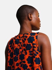 Regatta Orange Orla Kiely Summer Sleeveless 100% Cotton Dress - Image 5 of 8
