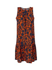 Regatta Orange Orla Kiely Summer Sleeveless 100% Cotton Dress - Image 6 of 8