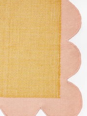 Oliver Bonas Yellow Cecily Woven Scalloped Wool Runner - Image 2 of 4