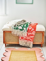 Oliver Bonas Yellow Cecily Woven Scalloped Wool Runner - Image 4 of 4