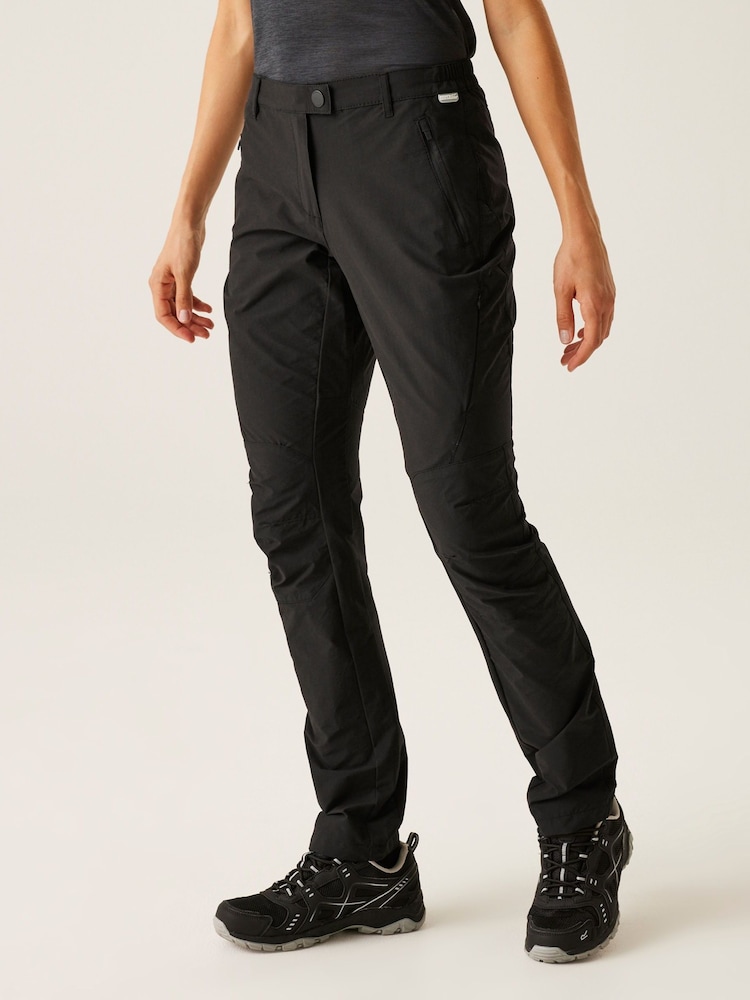 Regatta Black Highton Water Repellent Trousers with UV Protection 40+ - Image 1 of 6