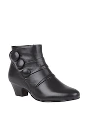 Lotus Black Leather Ankle Boots - Image 1 of 4