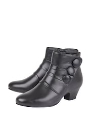 Lotus Black Leather Ankle Boots - Image 2 of 4
