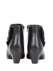 Lotus Black Leather Ankle Boots - Image 3 of 4