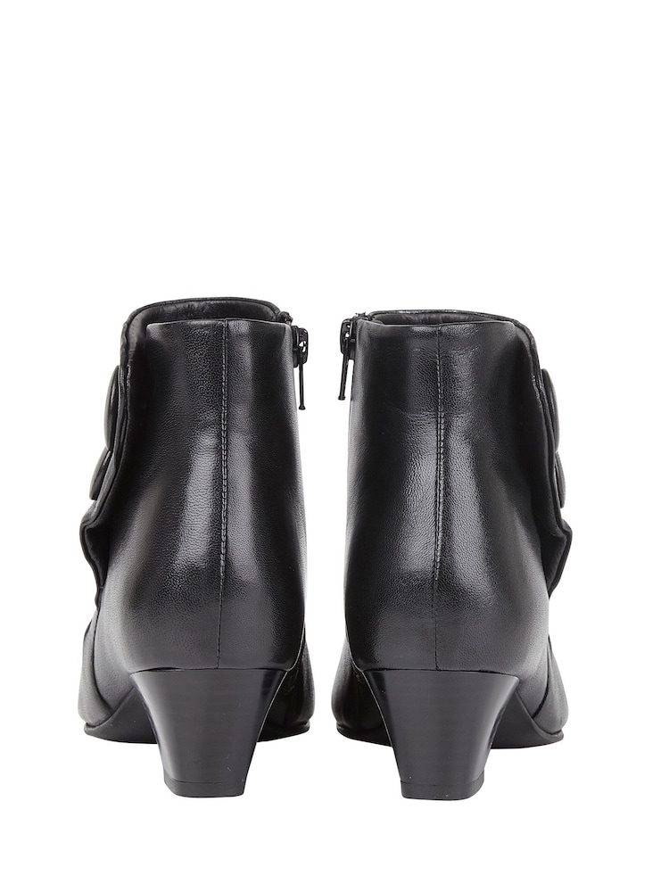 Lotus Black Leather Ankle Boots - Image 3 of 4
