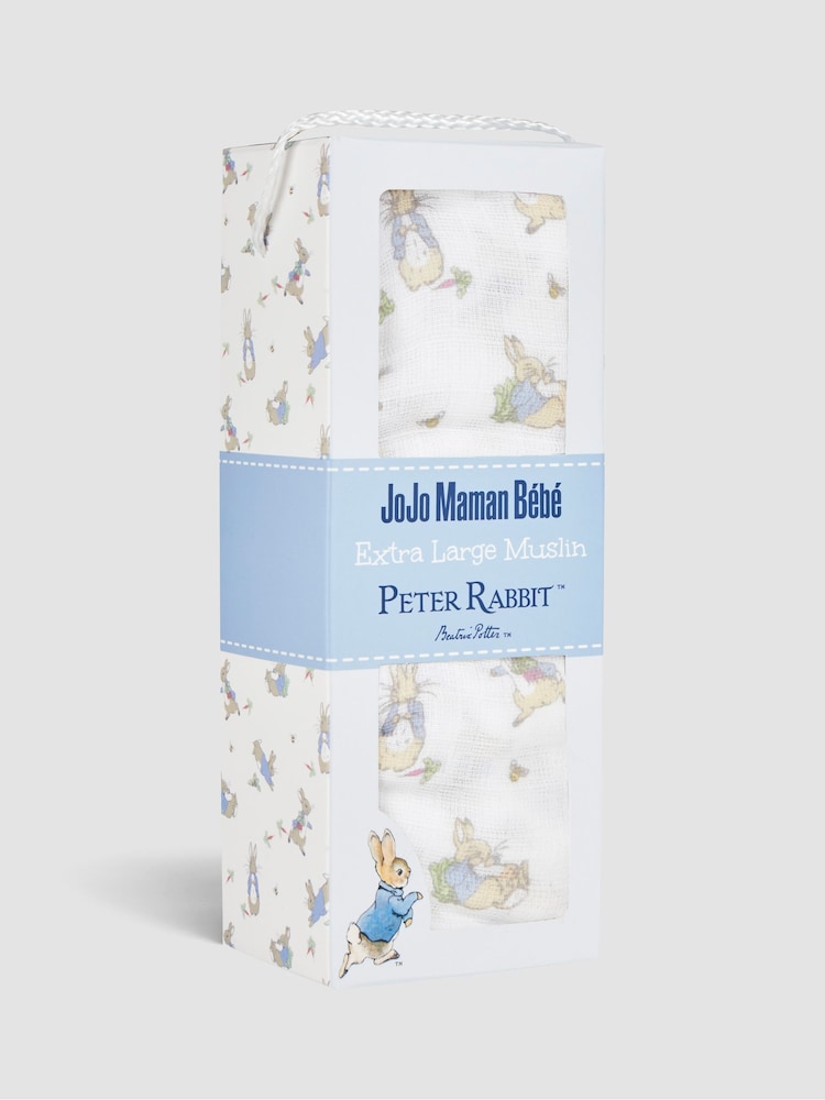 JoJo Maman Bébé Extra Large Peter Rabbit Print Muslin - Image 5 of 5