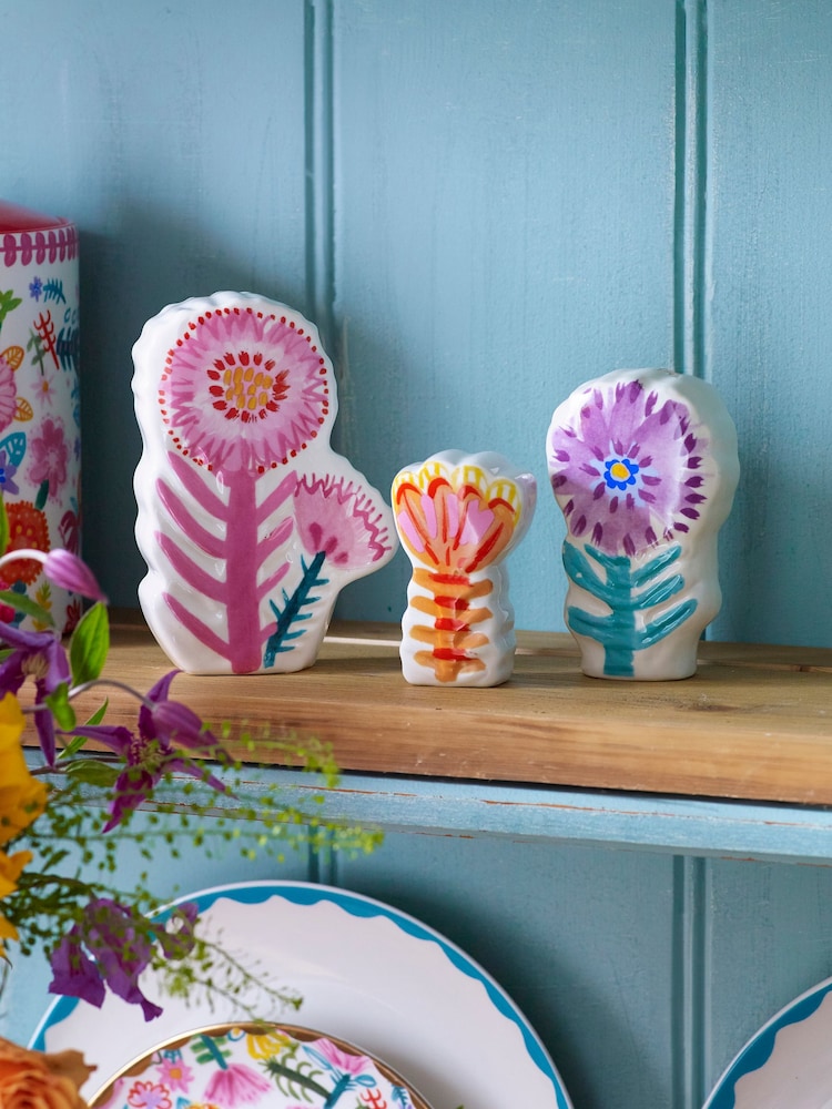 Lucy Tiffney Floral Ornaments Pack Of 3 - Image 1 of 2