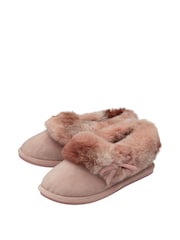 Dunlop Pink Ladies Faux Fur Full Slippers - Image 2 of 4