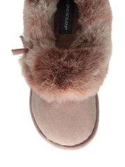 Dunlop Pink Ladies Faux Fur Full Slippers - Image 4 of 4