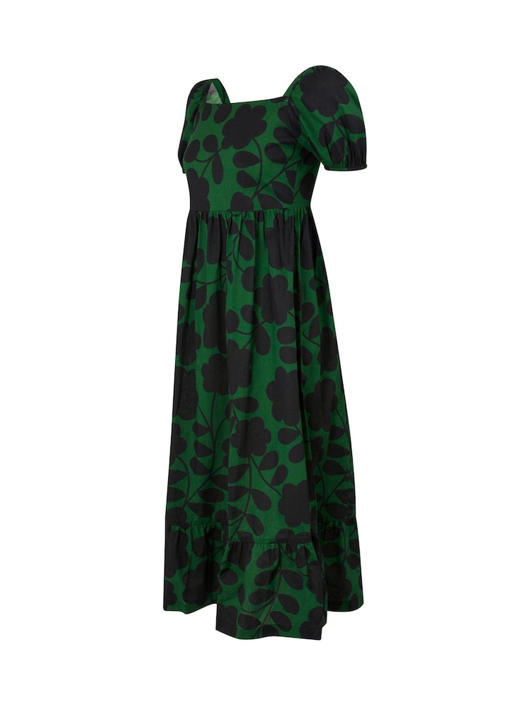 Regatta Green Orla Kiely Midi Summer 100% Cotton Dress - Image 6 of 6