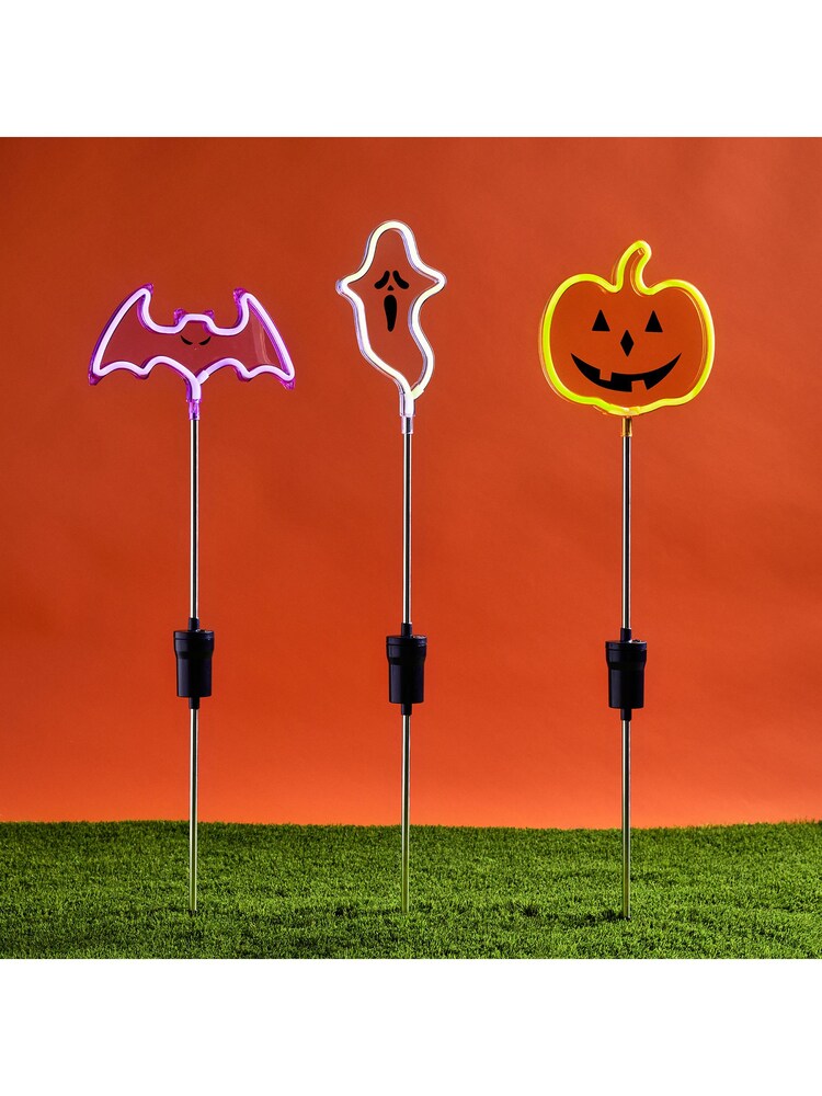 Lights4fun 3 Neon Halloween Garden Stake Lights - Image 1 of 1