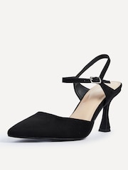 Linzi Black Natalia Open Back Stiletto Court Heels - Image 4 of 6