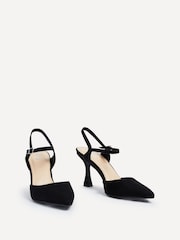Linzi Black Natalia Open Back Stiletto Court Heels - Image 5 of 6