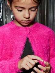 Bright Pink Fluffy Shrug Cardigan (12mths-16yrs) - Image 5 of 8