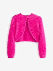 Bright Pink Fluffy Shrug Cardigan (12mths-16yrs) - Image 6 of 8