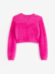 Bright Pink Fluffy Shrug Cardigan (12mths-16yrs) - Image 7 of 8