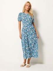 M&Co Blue Empire Waist Dress - Image 1 of 5