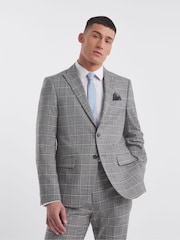 Jacamo Grey Sam Check Suit Jacket - Image 1 of 5