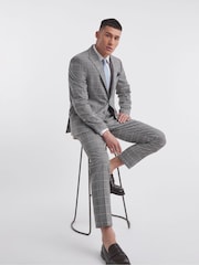 Jacamo Grey Sam Check Suit Jacket - Image 3 of 5