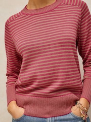 White Stuff Pink Sienna Stripe Jumper - Image 3 of 6