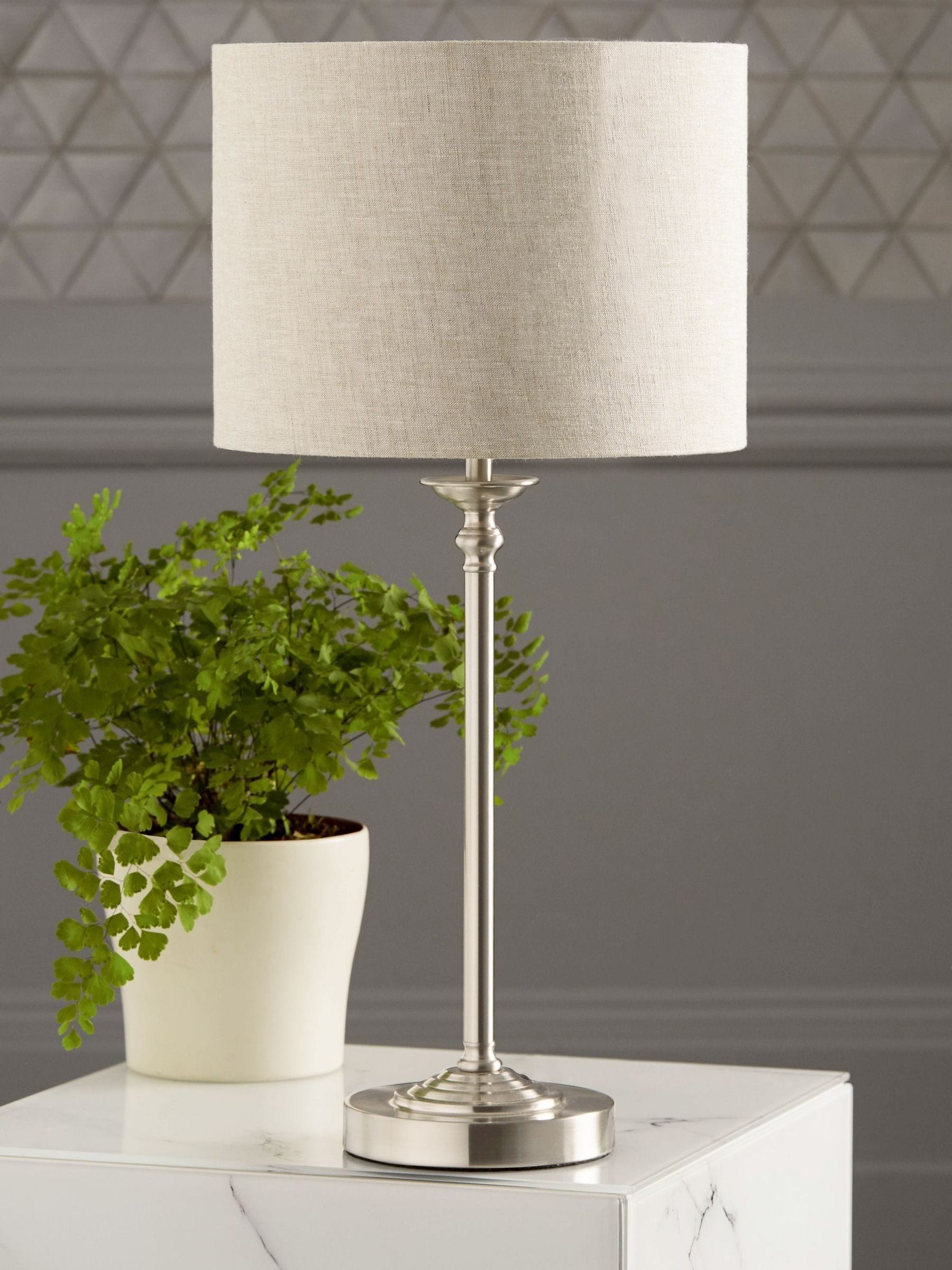 Buy Brushed Chrome Burford Table Lamp from Next Ireland