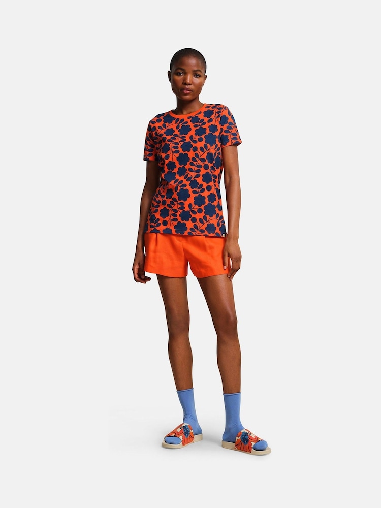 Regatta Orange 100% Cotton Orla Kiely T-Shirt - Image 1 of 8