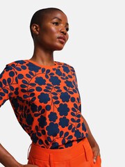Regatta Orange 100% Cotton Orla Kiely T-Shirt - Image 5 of 8