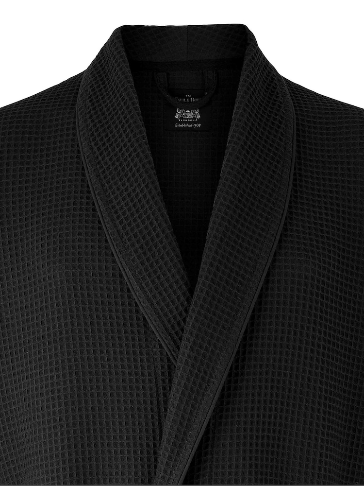 Savile Row Company 100% Cotton Waffle Dressing Black Gown - Image 4 of 5