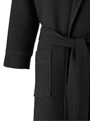 Savile Row Company 100% Cotton Waffle Dressing Black Gown - Image 5 of 5