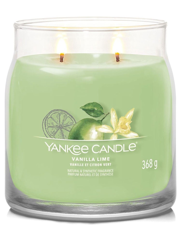 Yankee Candle Green Signature Medium Jar Scented Candle Vanilla Lime - Image 2 of 3