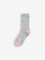 Pink/Grey Cosy Socks 4 Pack - Image 4 of 7