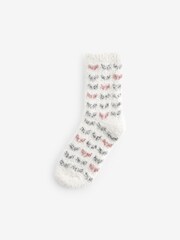 Pink/Grey Cosy Socks 4 Pack - Image 5 of 7