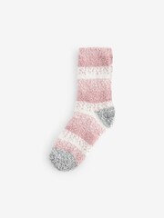Pink/Grey Cosy Socks 4 Pack - Image 6 of 7