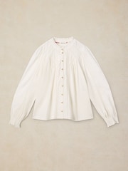 White Stuff White Annabelle Lace Trim Top - Image 5 of 6