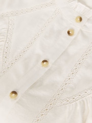 White Stuff White Annabelle Lace Trim Top - Image 6 of 6