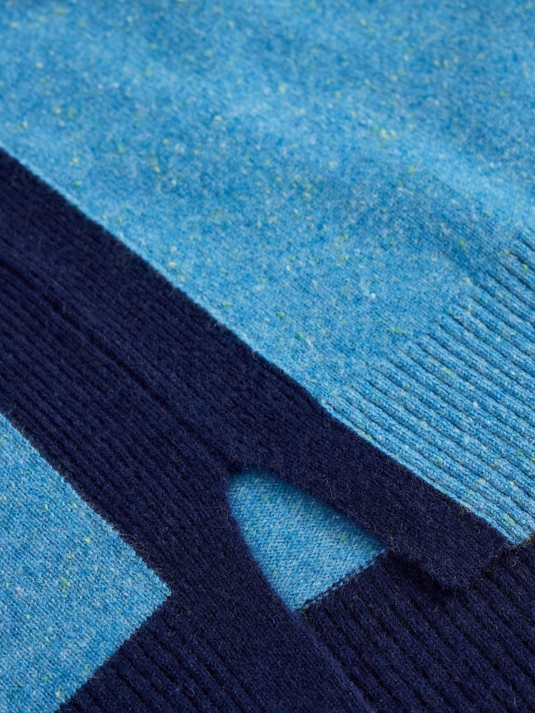 White Stuff Blue Cashmere V-Neck Jumper - Image 6 of 6
