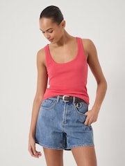 Hush Red Scoop Neck Ribbed Vest - Image 1 of 4