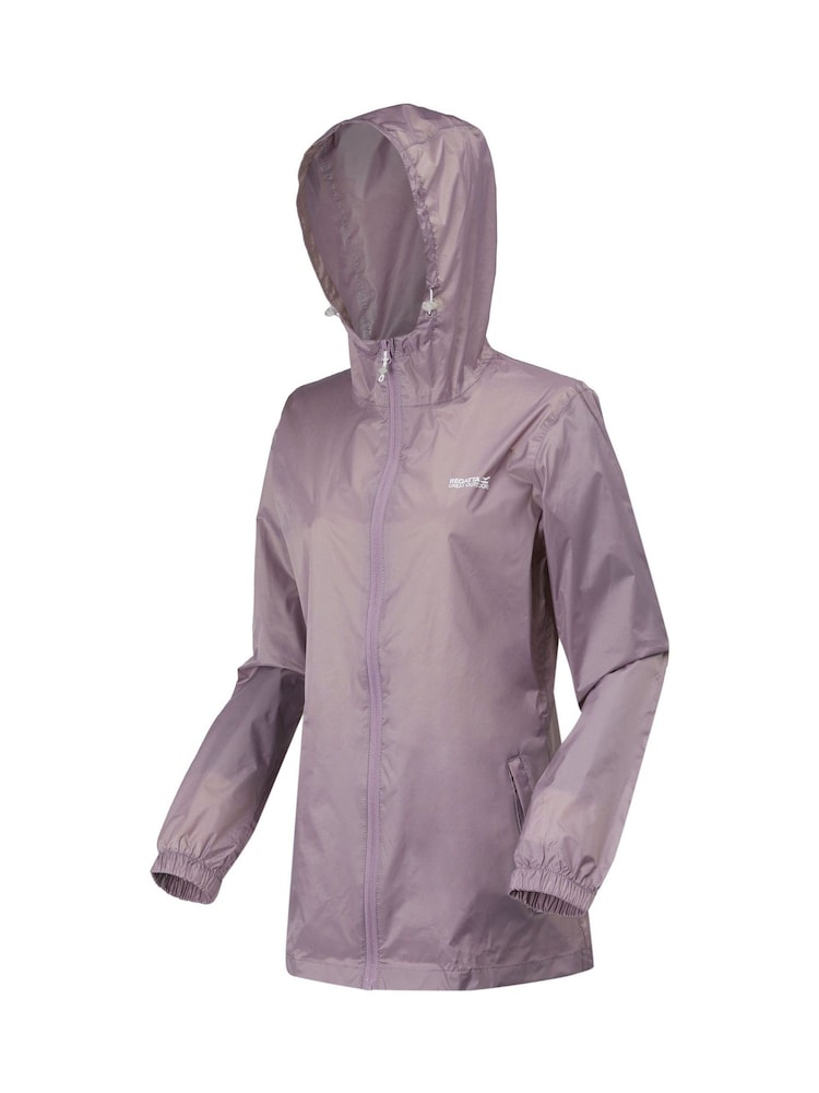 Regatta Purple Light Womens Waterproof Pack It Jacket III - Image 9 of 9