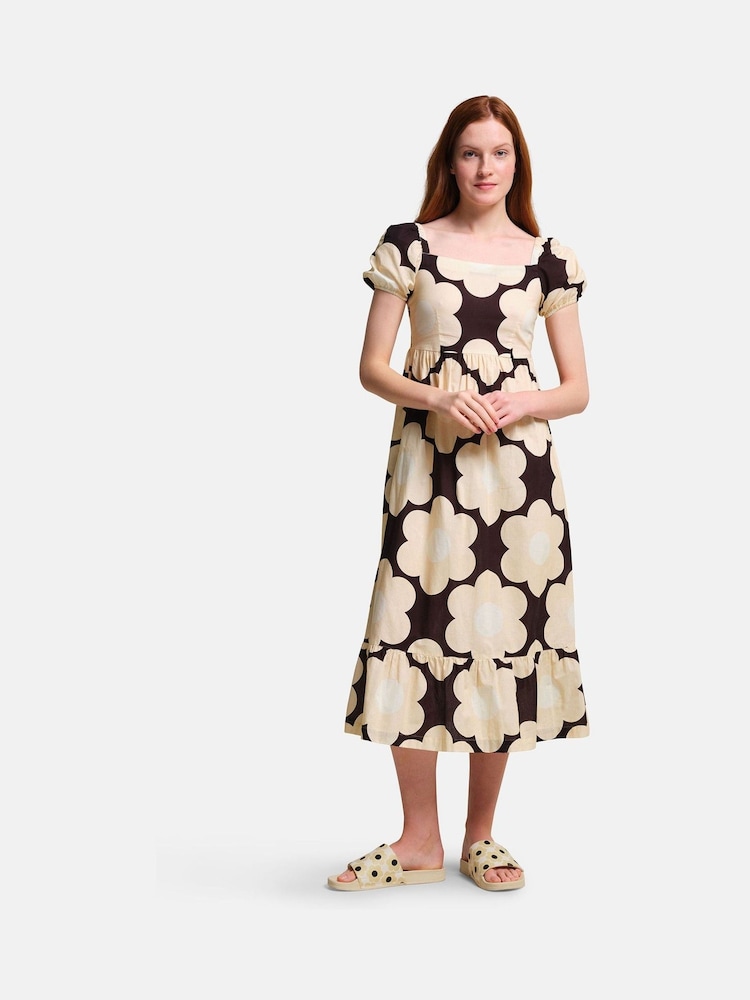 Regatta Black Orla Kiely Midi Summer 100% Cotton Dress - Image 1 of 7