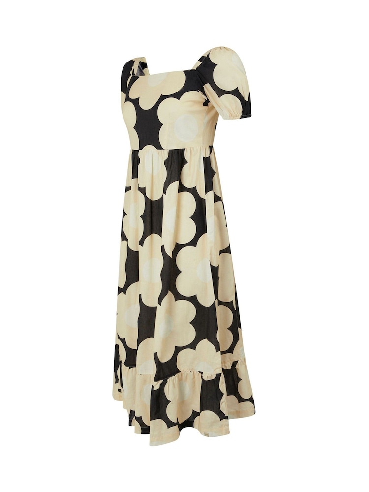 Regatta Black Orla Kiely Midi Summer 100% Cotton Dress - Image 7 of 7