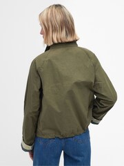 Barbour® Khaki Green ReEngineered Crowdon Showerproof Jacket - Image 4 of 9