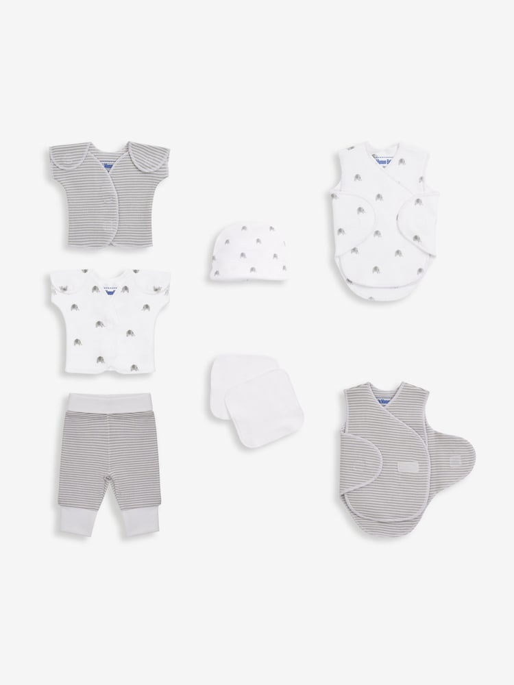 JoJo Maman Bébé Grey Premature Baby Elephant Set - Image 1 of 8
