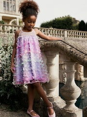 Lilac Purple Rainbow 3D Butterfly Trapeze Dress (3-16yrs) - Image 1 of 5