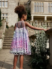 Lilac Purple Rainbow 3D Butterfly Trapeze Dress (3-16yrs) - Image 2 of 5