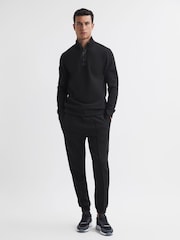Reiss Black Hale Contrast Half-Zip Funnel Neck Jumper - Image 3 of 6