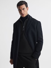 Reiss Black Hale Contrast Half-Zip Funnel Neck Jumper - Image 5 of 6