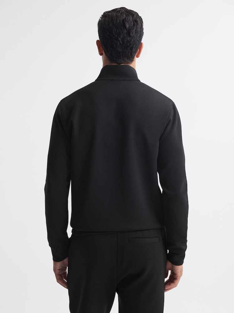 Reiss Black Hale Contrast Half-Zip Funnel Neck Jumper - Image 6 of 6