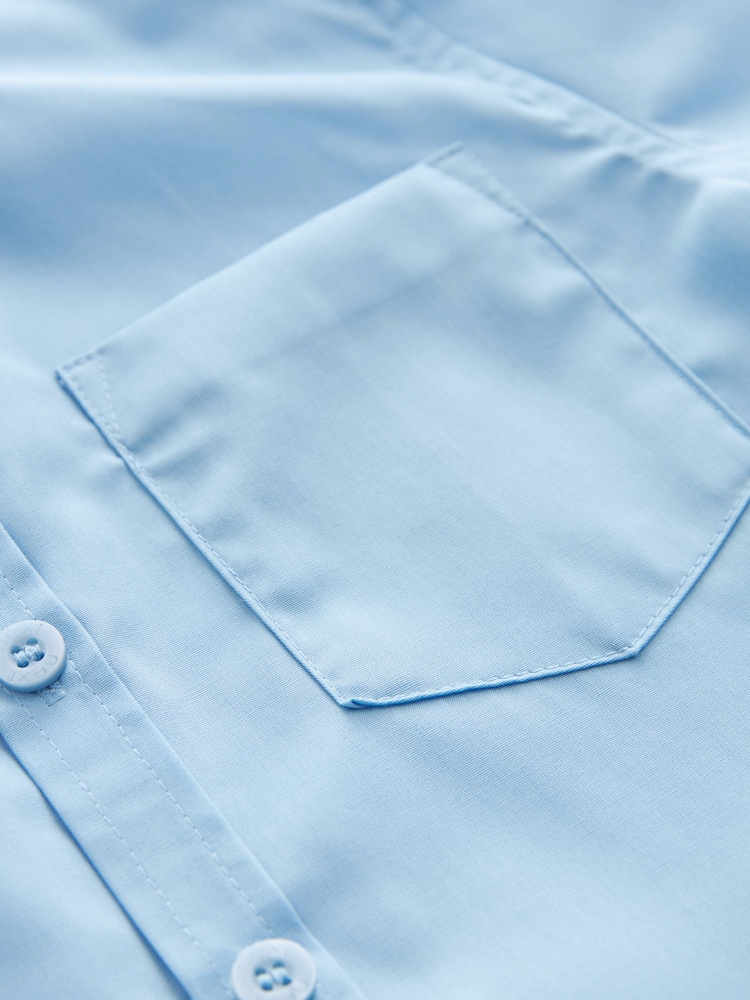 Blue Regular Fit Short Sleeve School 2 Pack Shirts (3-17yrs) - Image 6 of 6 Blue Regular Fit Short Sleeve School 2 Pack Shirts (3-17yrs) - Image 6 of 6