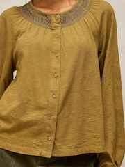White Stuff Yellow Suzie Shirred Top - Image 3 of 6